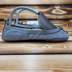Yosi Samra Sandrine Size 6 Grey Ballet Flats w/ Dust Bag Foldable Travel Shoes